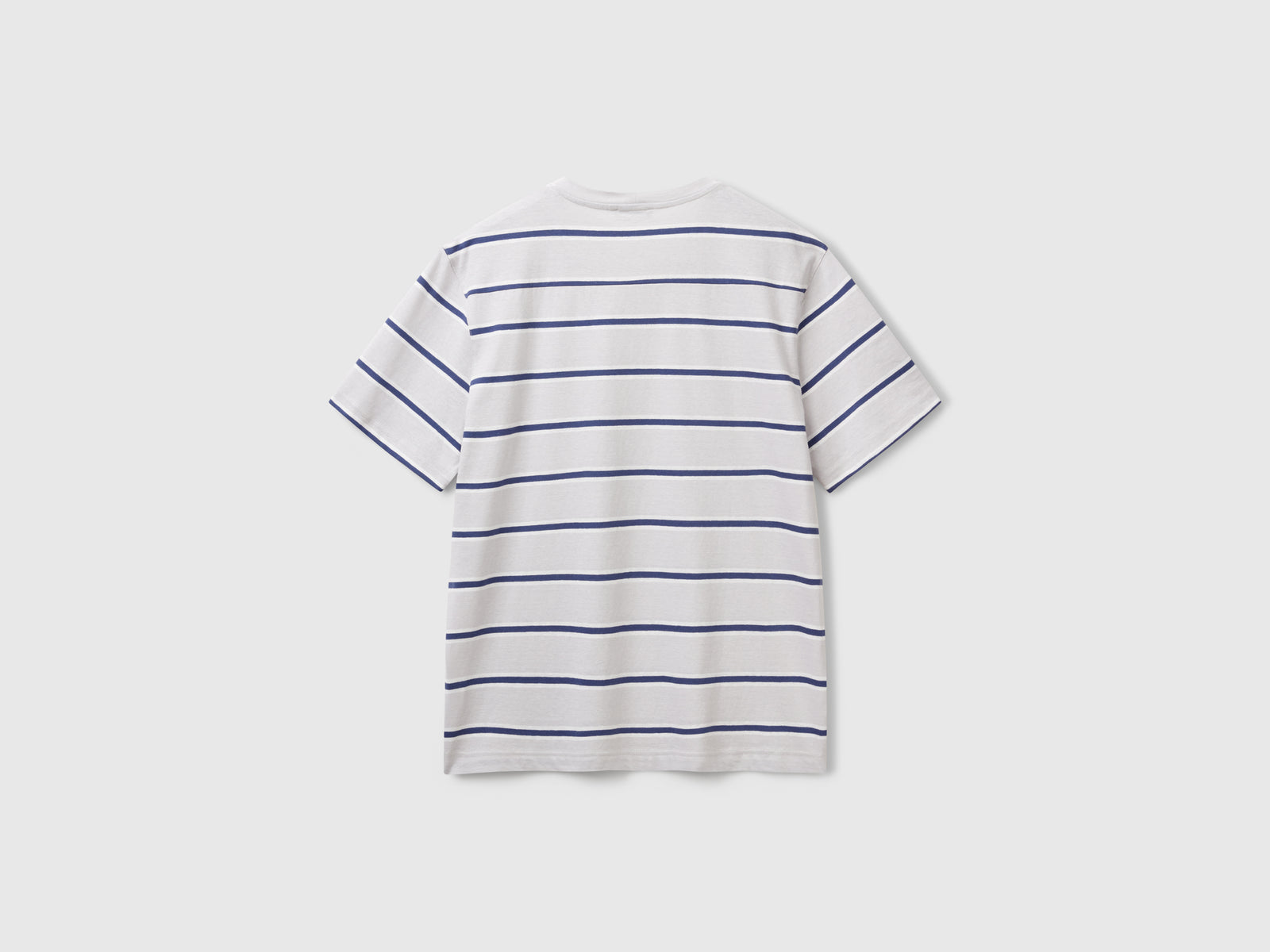 Maglietta a righe con taschino da uomo grigio chiaro 2 | Benetton Outlet