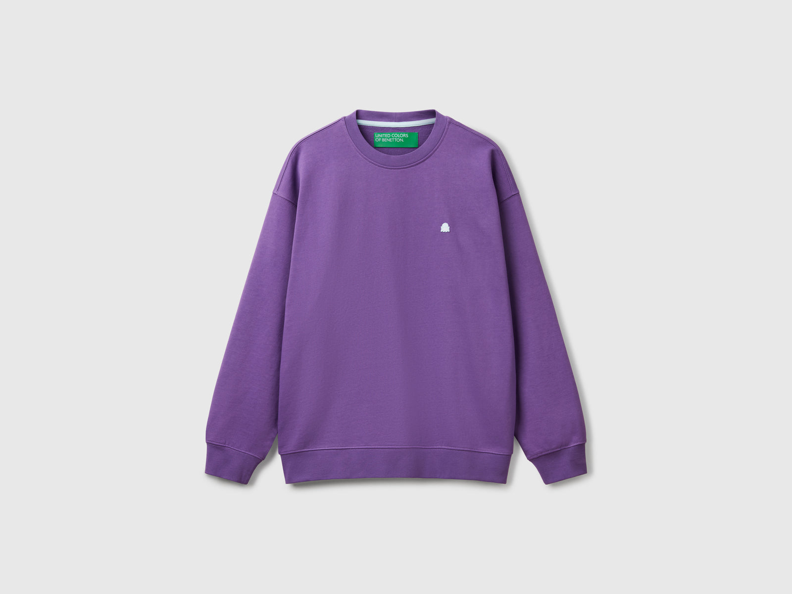 Felpa con patch logo da uomo viola | Benetton Outlet