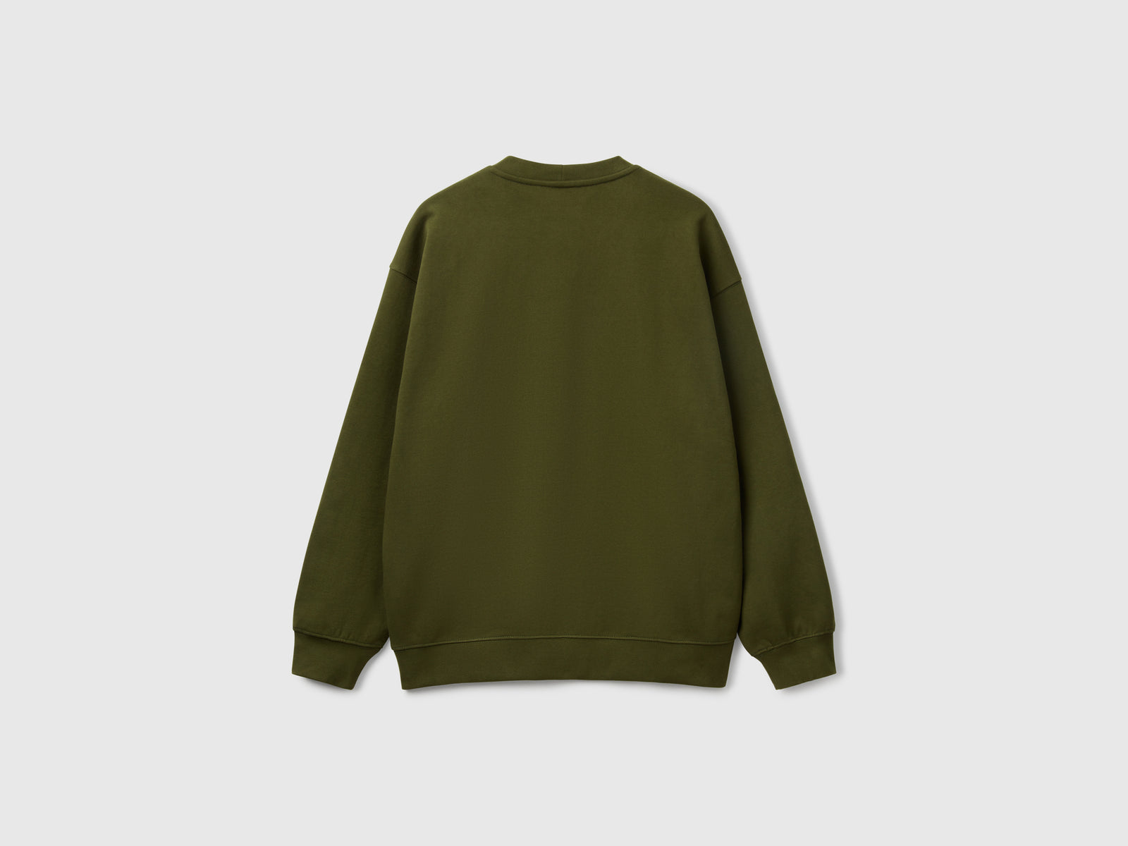 Felpa con patch logo da uomo verde militare 2 | Benetton Outlet