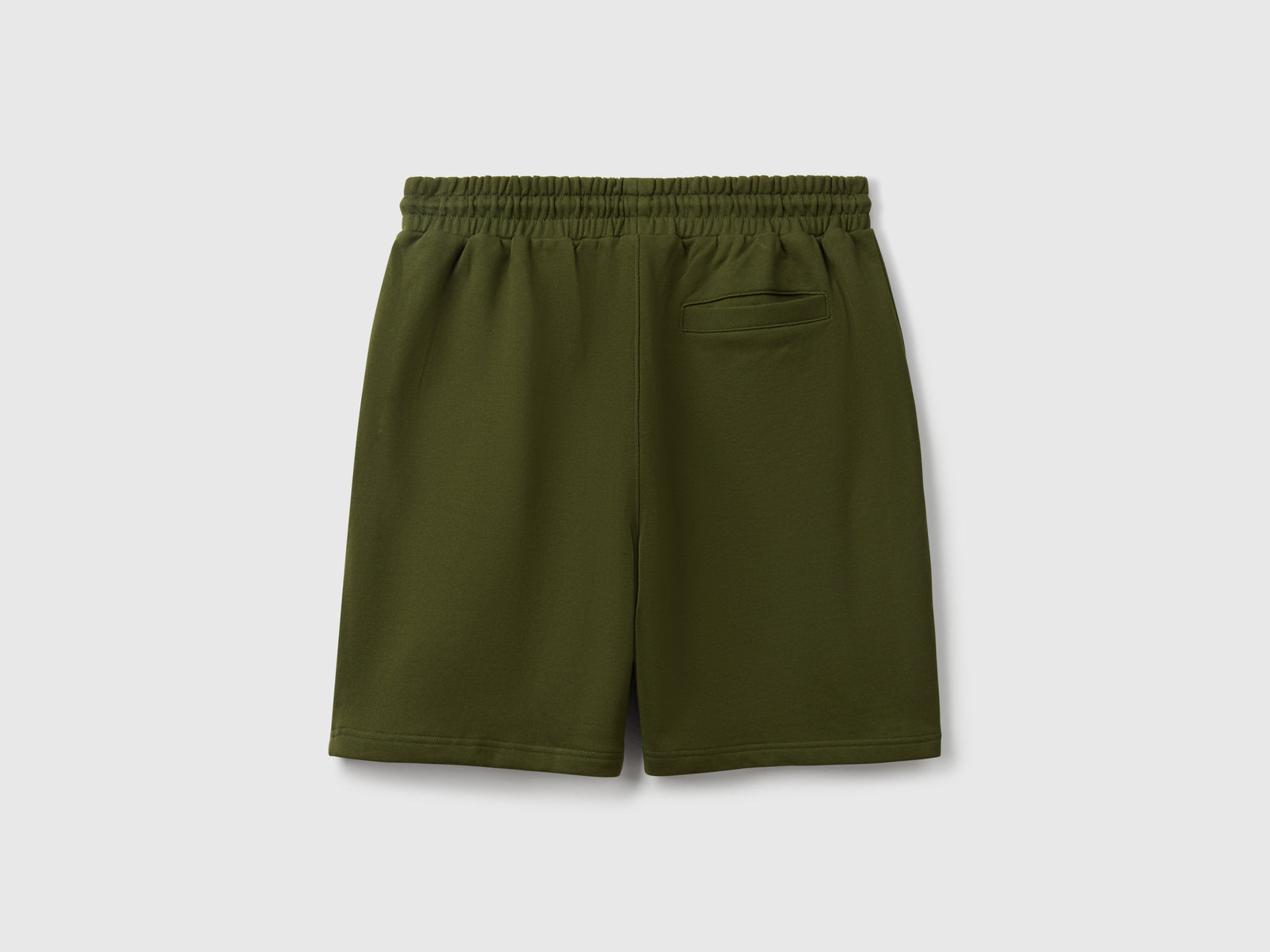 Bermuda in felpa di cotone da uomo verde militare 2 | Benetton Outlet