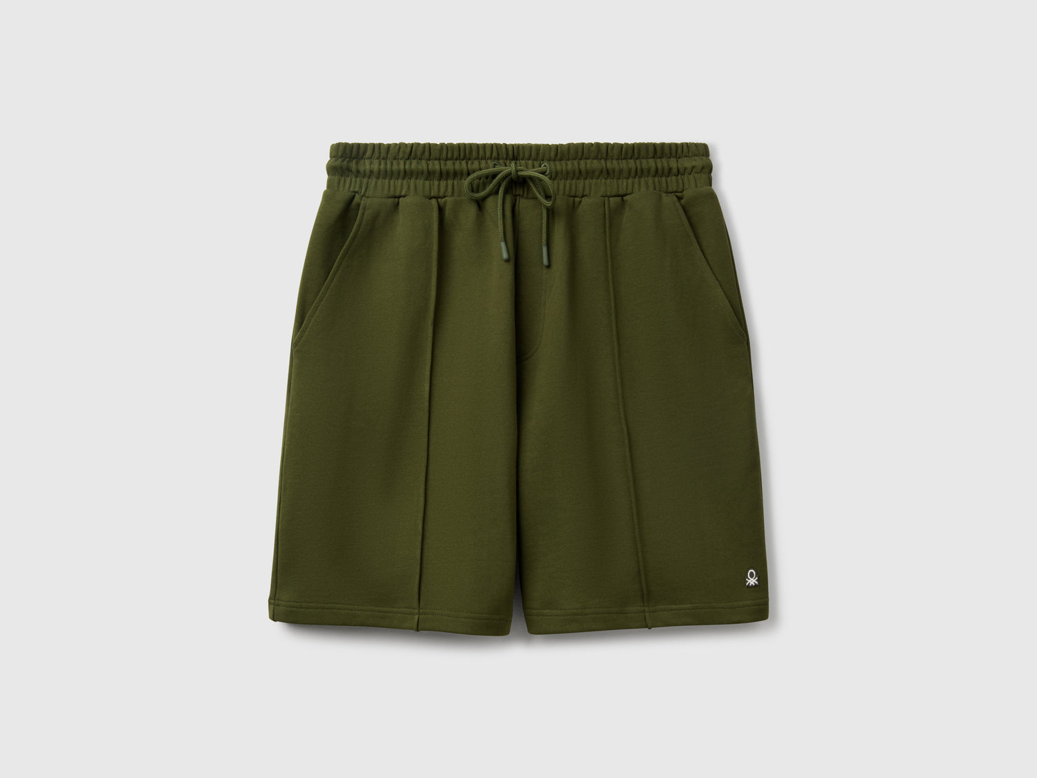 Bermuda in felpa di cotone da uomo verde militare | Benetton Outlet