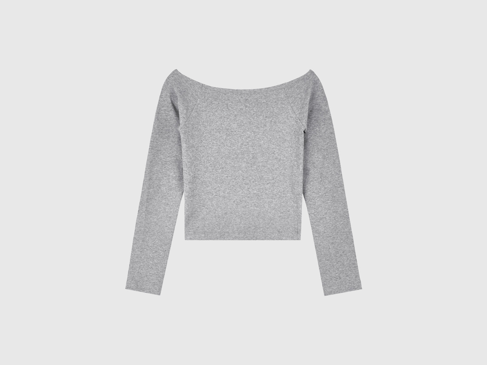 Maglietta con scollo bardot da donna grigio 2 | Benetton Outlet