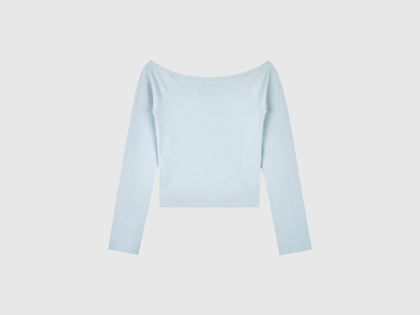 Maglietta con scollo bardot da donna celeste 2 | Benetton Outlet