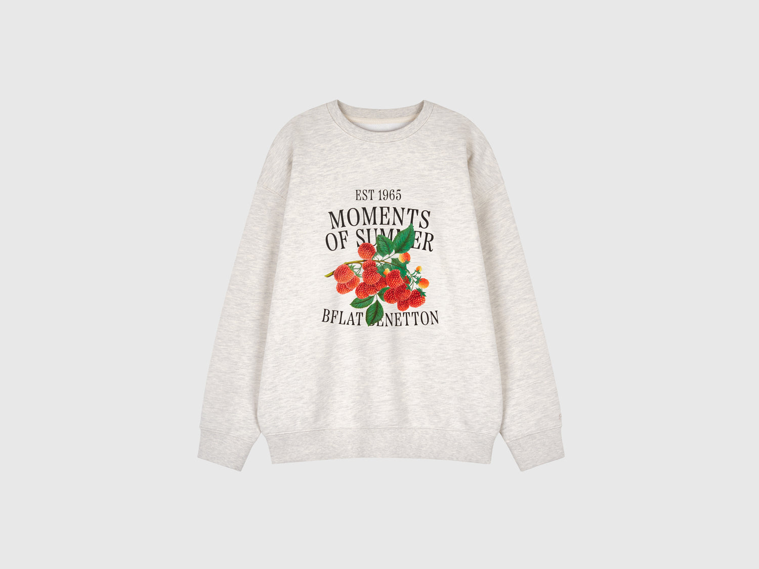 Sweatshirt with fruit print da donna grigio chiaro | Benetton Outlet