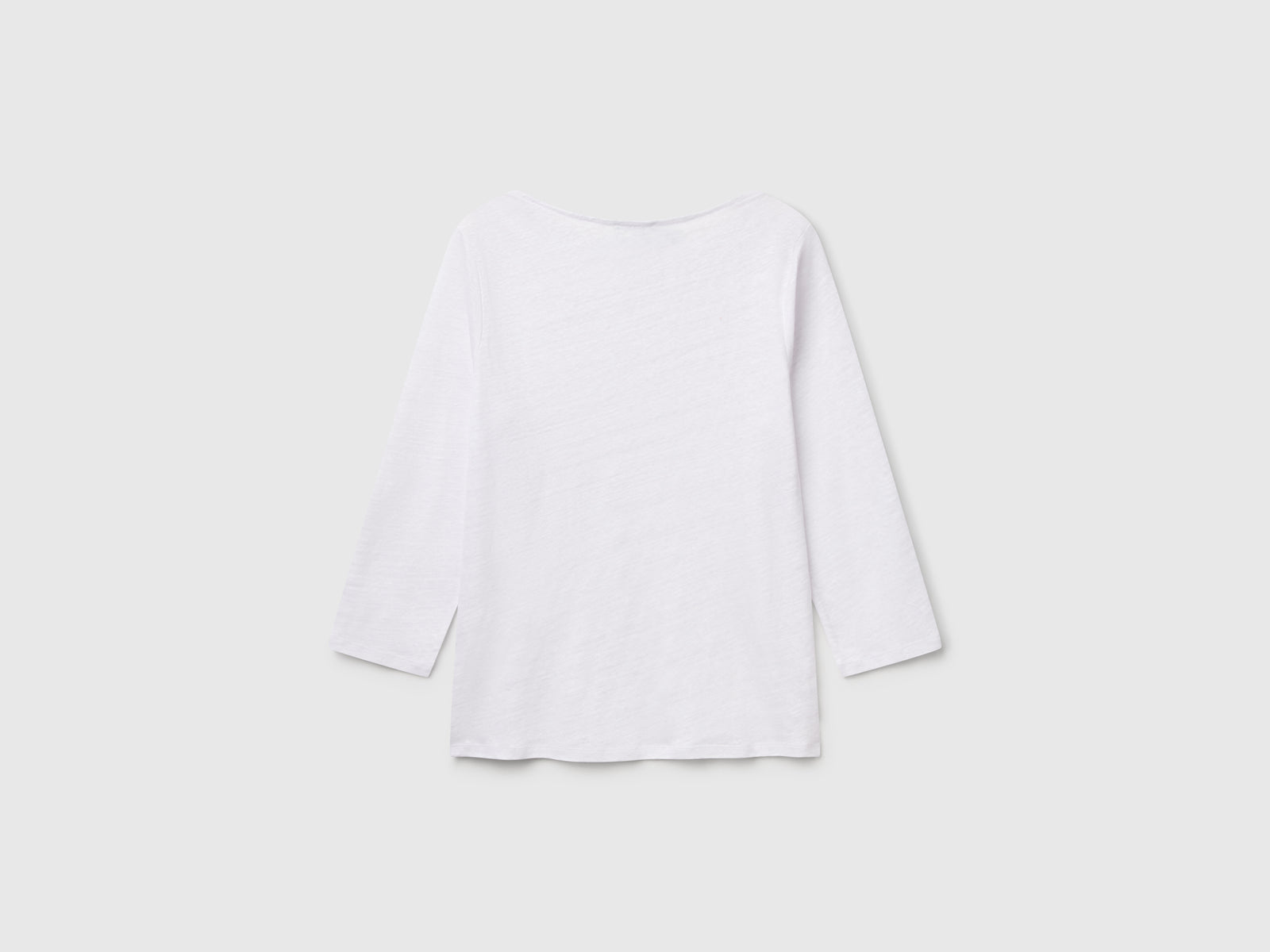 T-shirt manica a 3/4 in puro lino da donna bianco 2 | Benetton Outlet