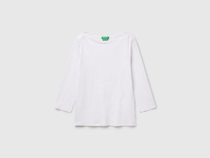 T-shirt manica a 3/4 in puro lino