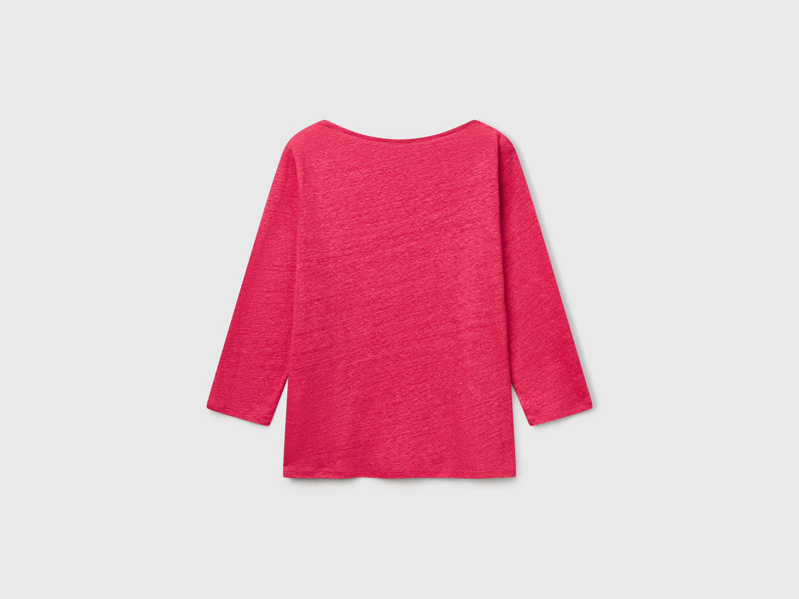 T-shirt manica a 3/4 in puro lino da donna fragola 2 | Benetton Outlet