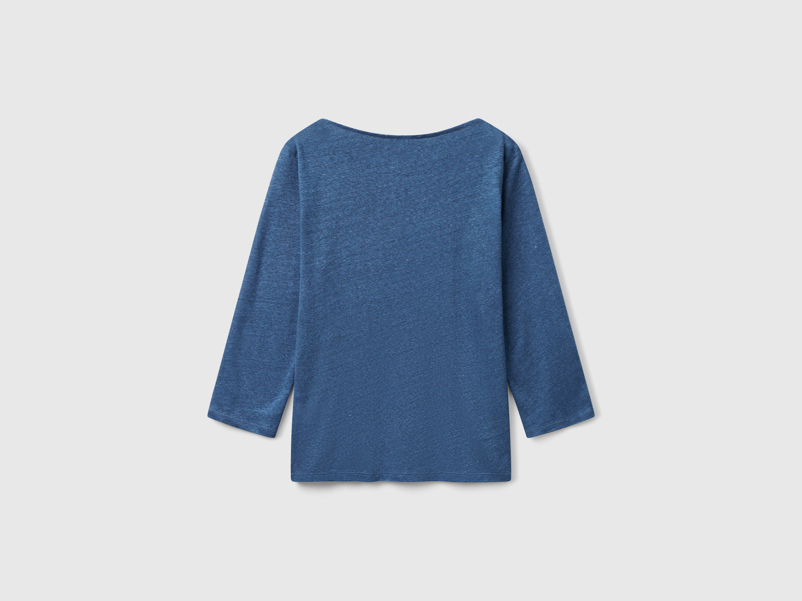 T-shirt manica a 3/4 in puro lino da donna avio 2 | Benetton Outlet