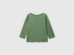 T-shirt manica a 3/4 in puro lino