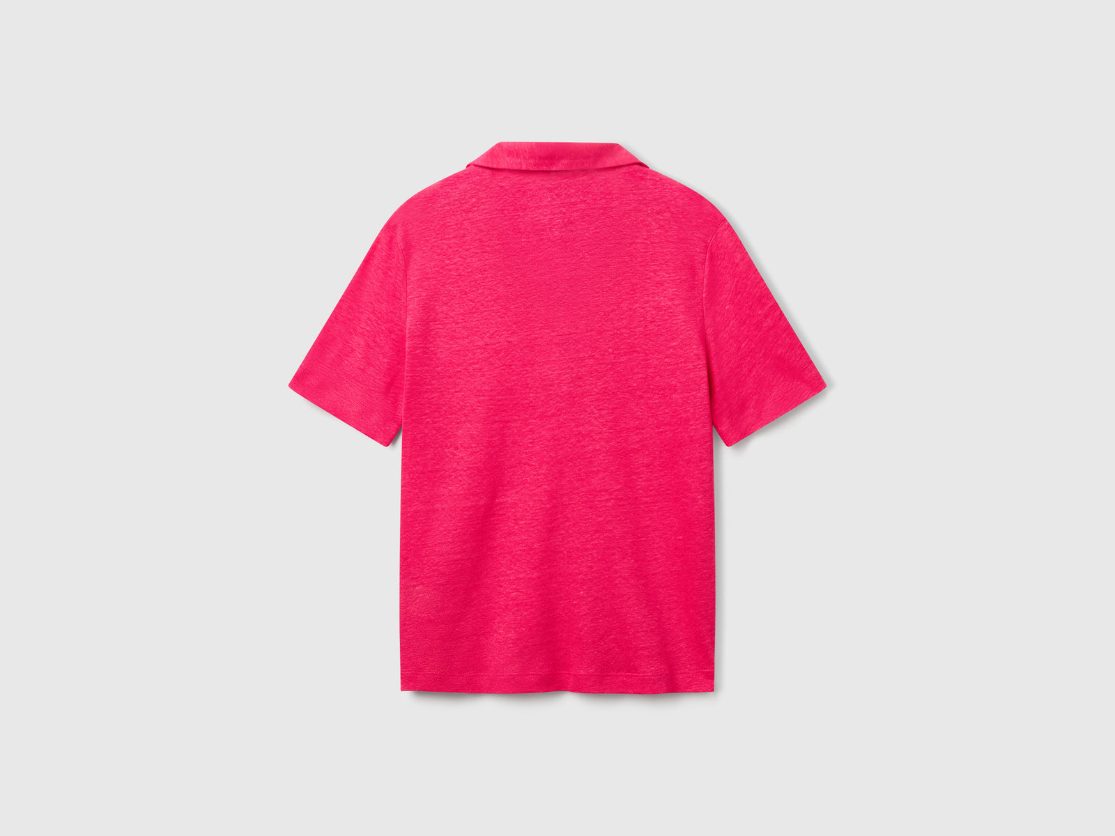 Polo in puro lino da donna fucsia 2 | Benetton Outlet