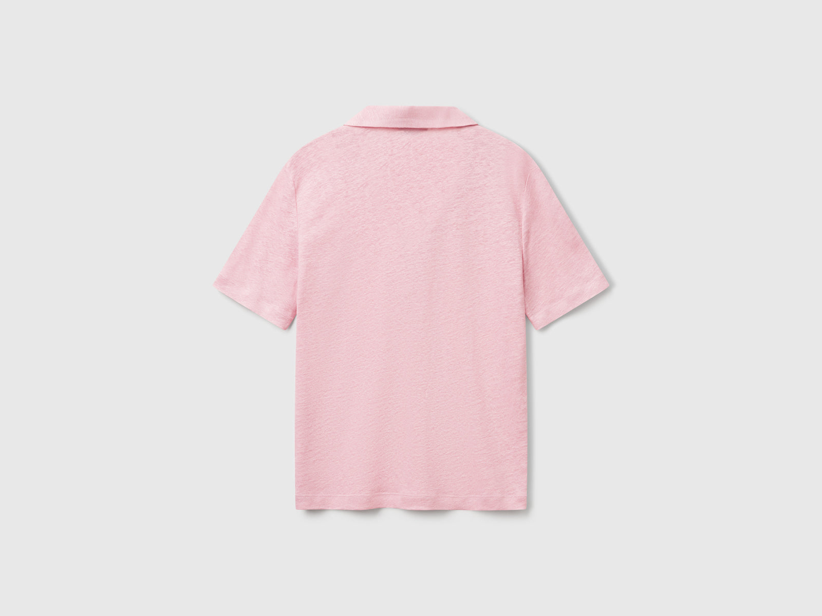 Polo in puro lino da donna rosa 2 | Benetton Outlet