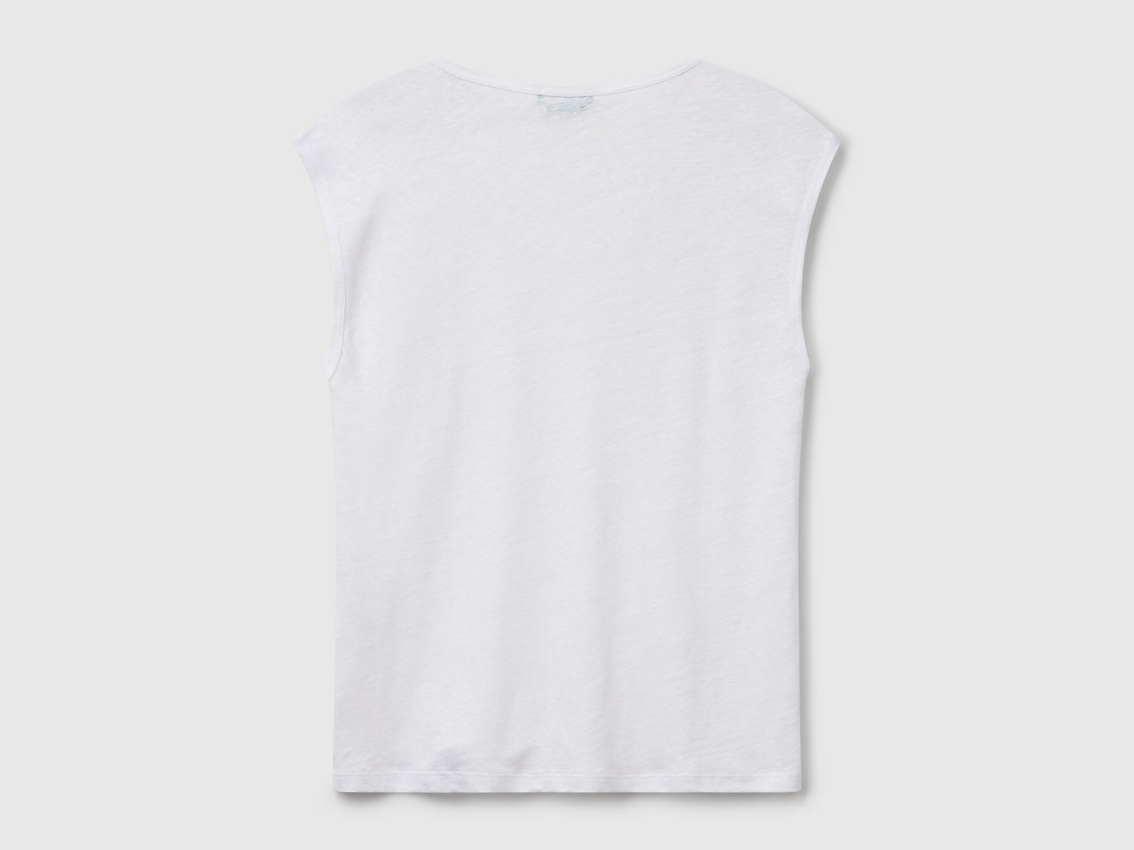 Maglietta scollo ampio in puro lino da donna bianco 2 | Benetton Outlet