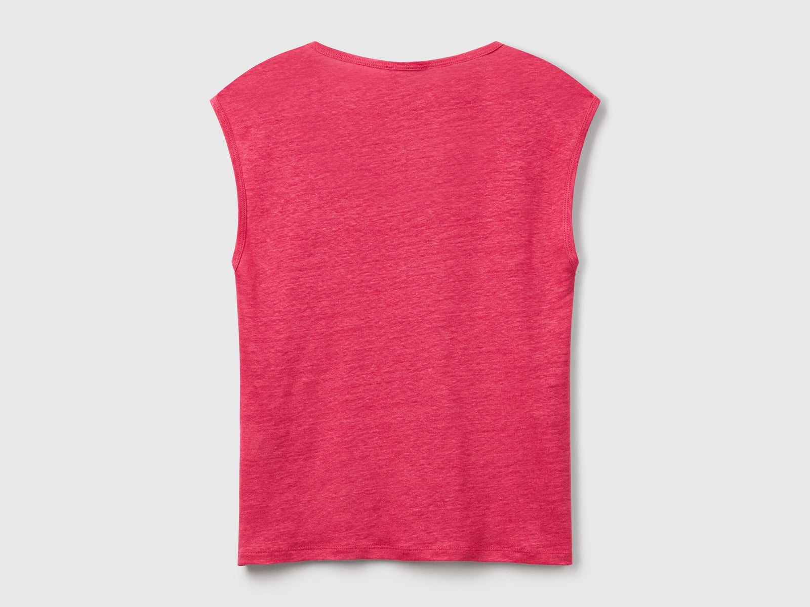 Maglietta scollo ampio in puro lino da donna fragola 2 | Benetton Outlet