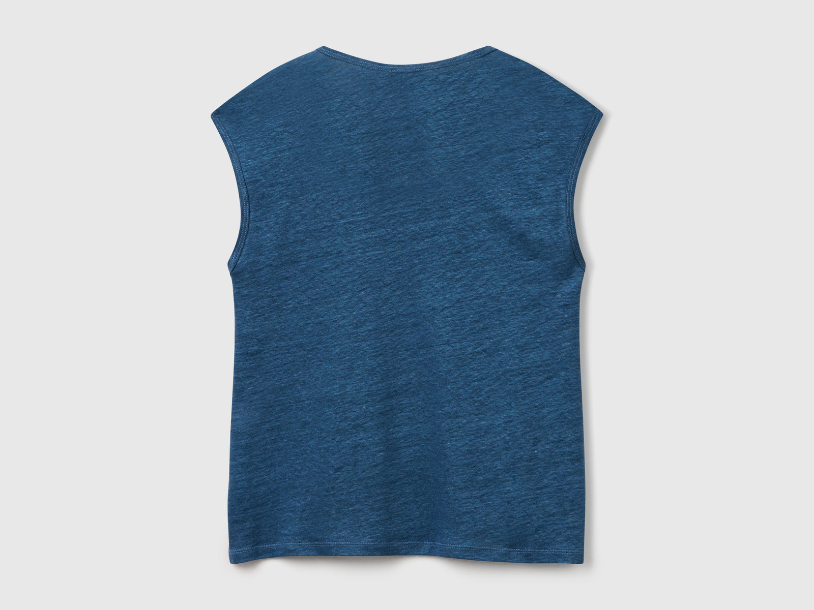 Maglietta scollo ampio in puro lino da donna avio 2 | Benetton Outlet
