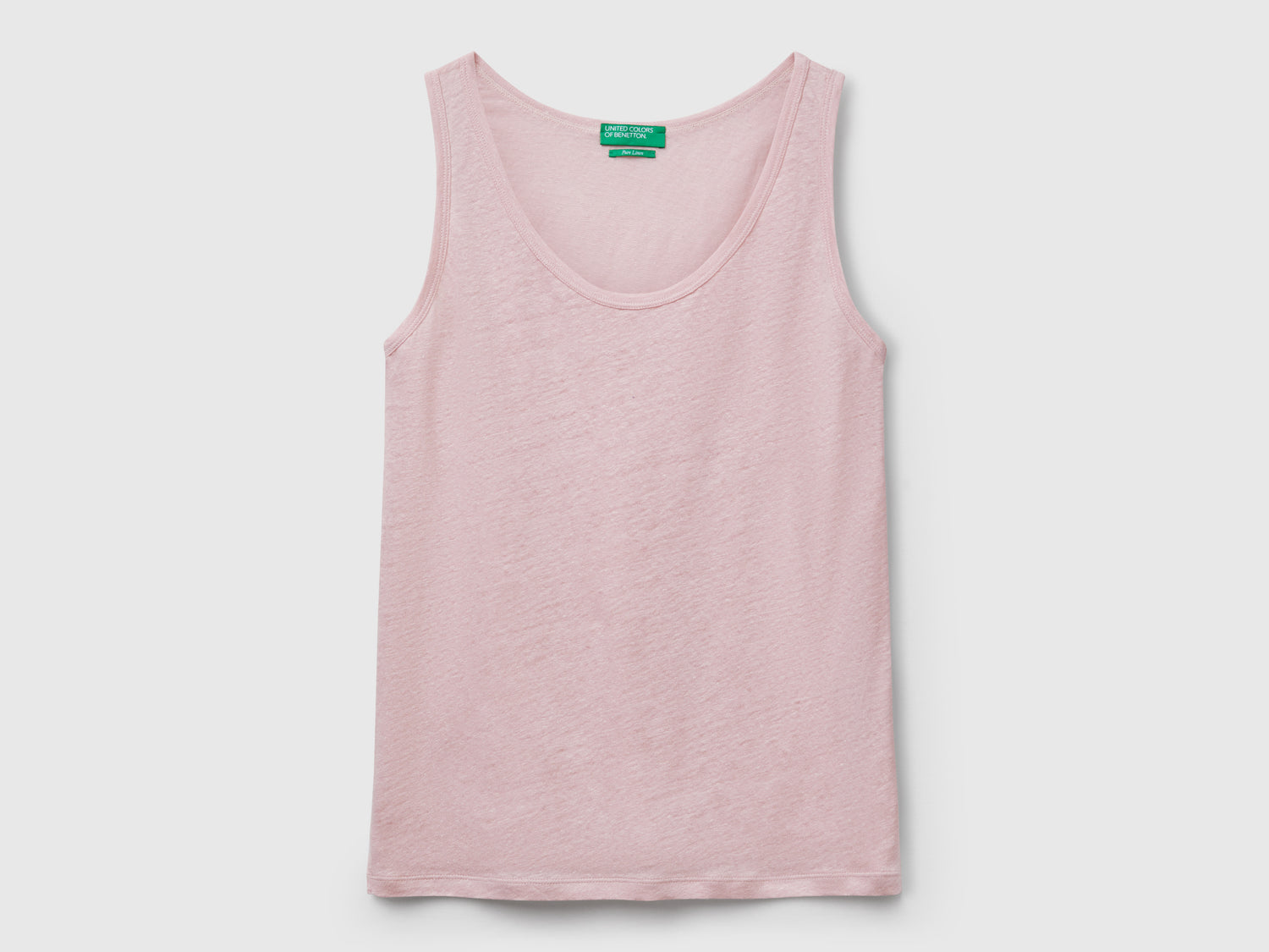 Canotta in puro lino da donna rosa tenue | Benetton Outlet
