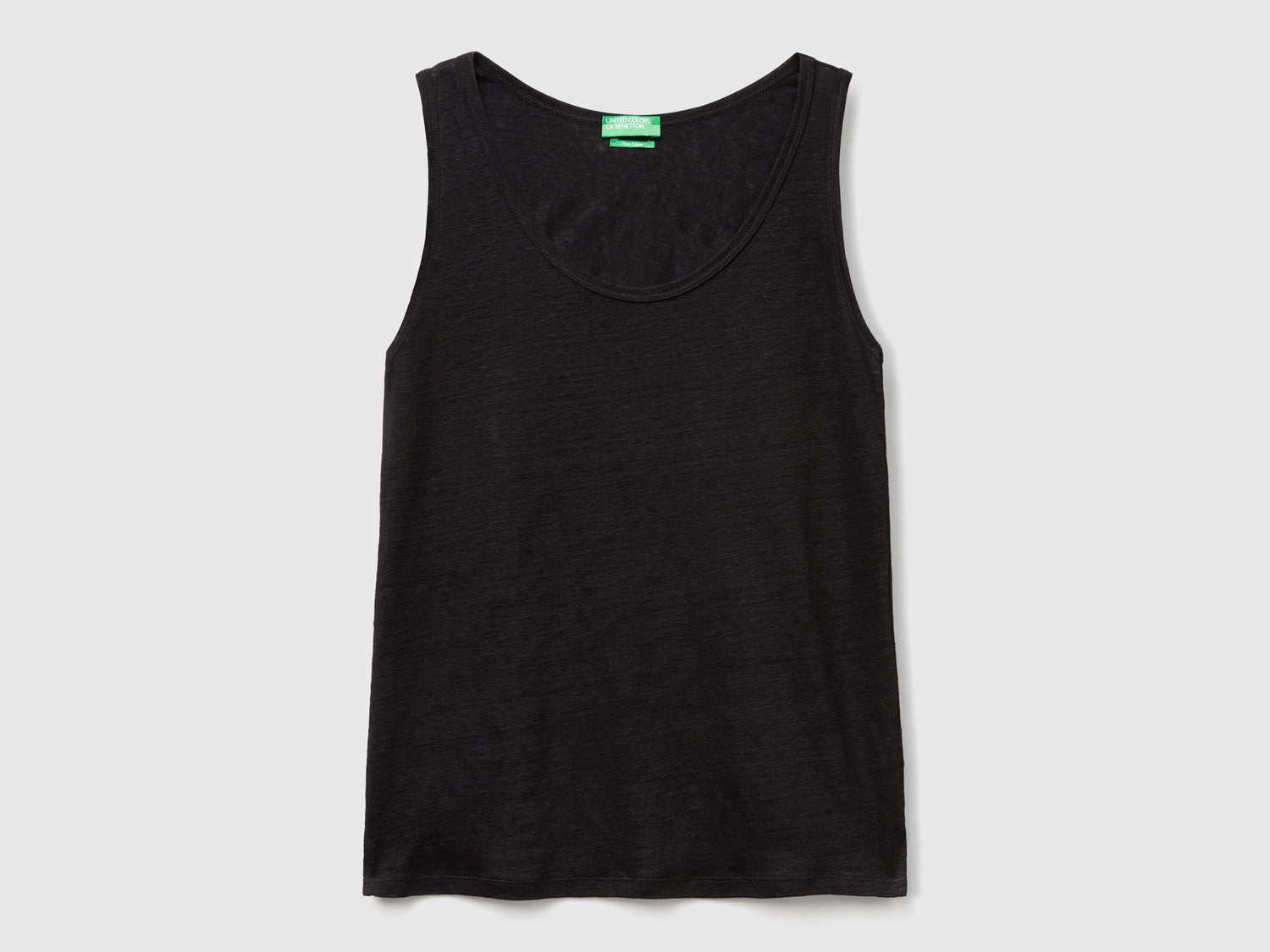 Canotta in puro lino da donna nero | Benetton Outlet