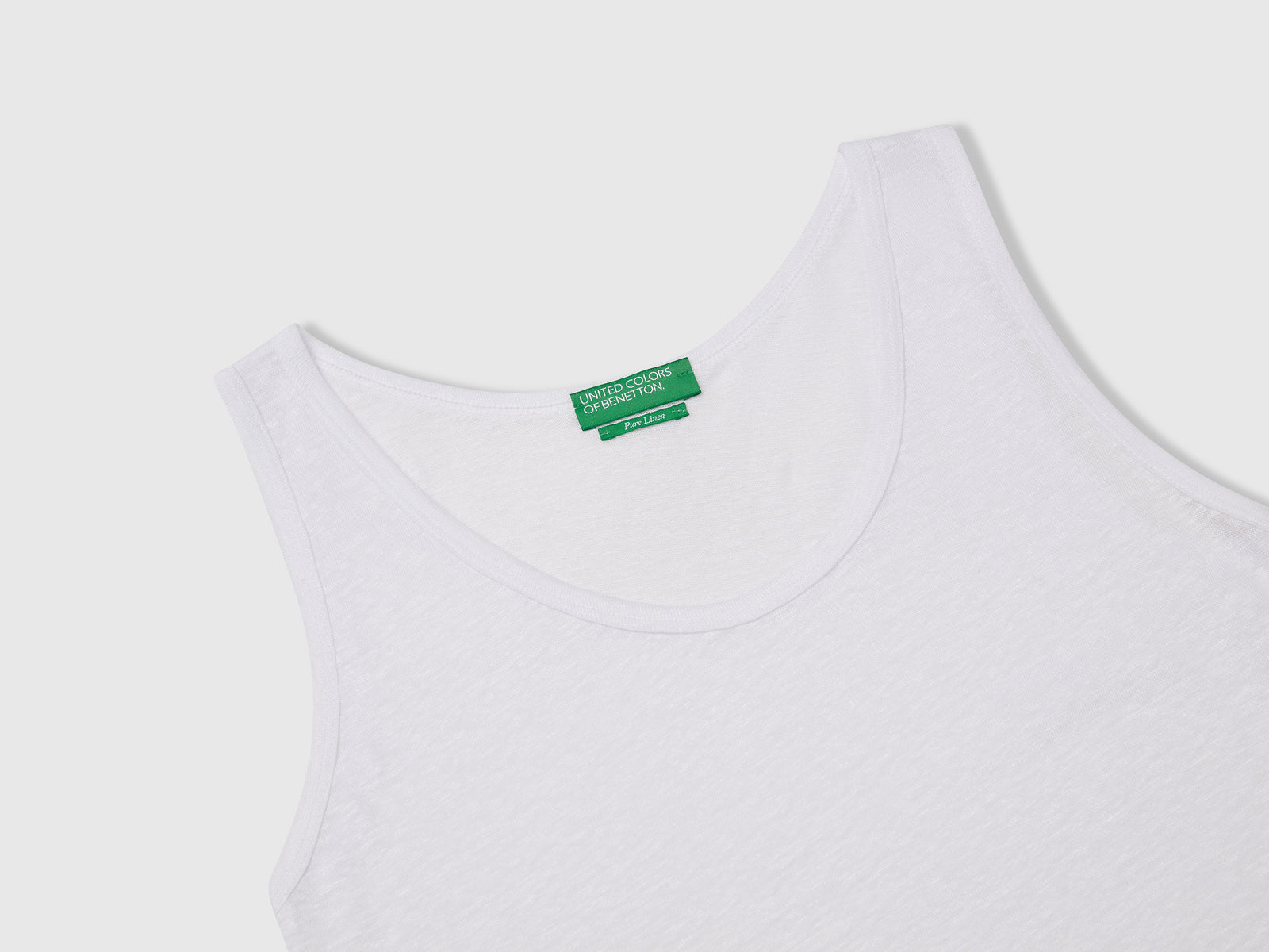 Canotta in puro lino da donna bianco 3 | Benetton Outlet