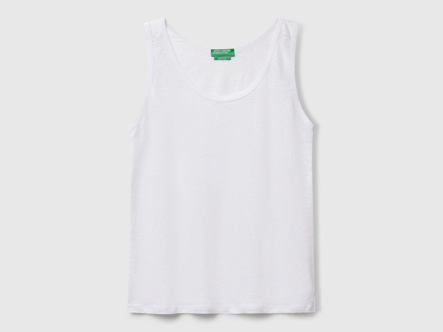 Canotta in puro lino da donna bianco | Benetton Outlet