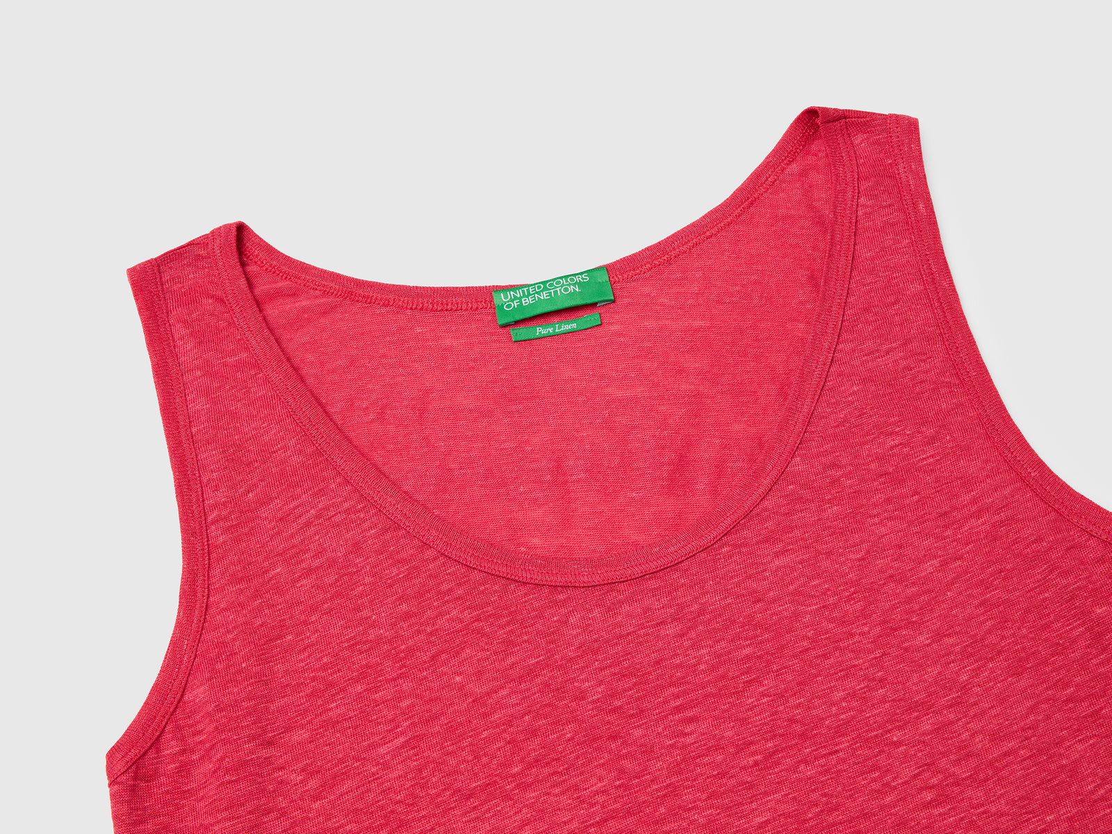 Canotta in puro lino da donna fragola 3 | Benetton Outlet