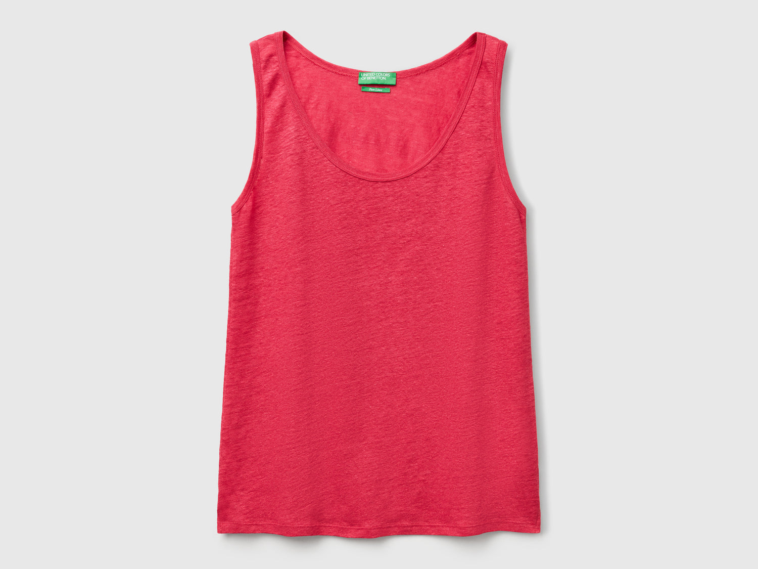 Canotta in puro lino da donna fragola | Benetton Outlet