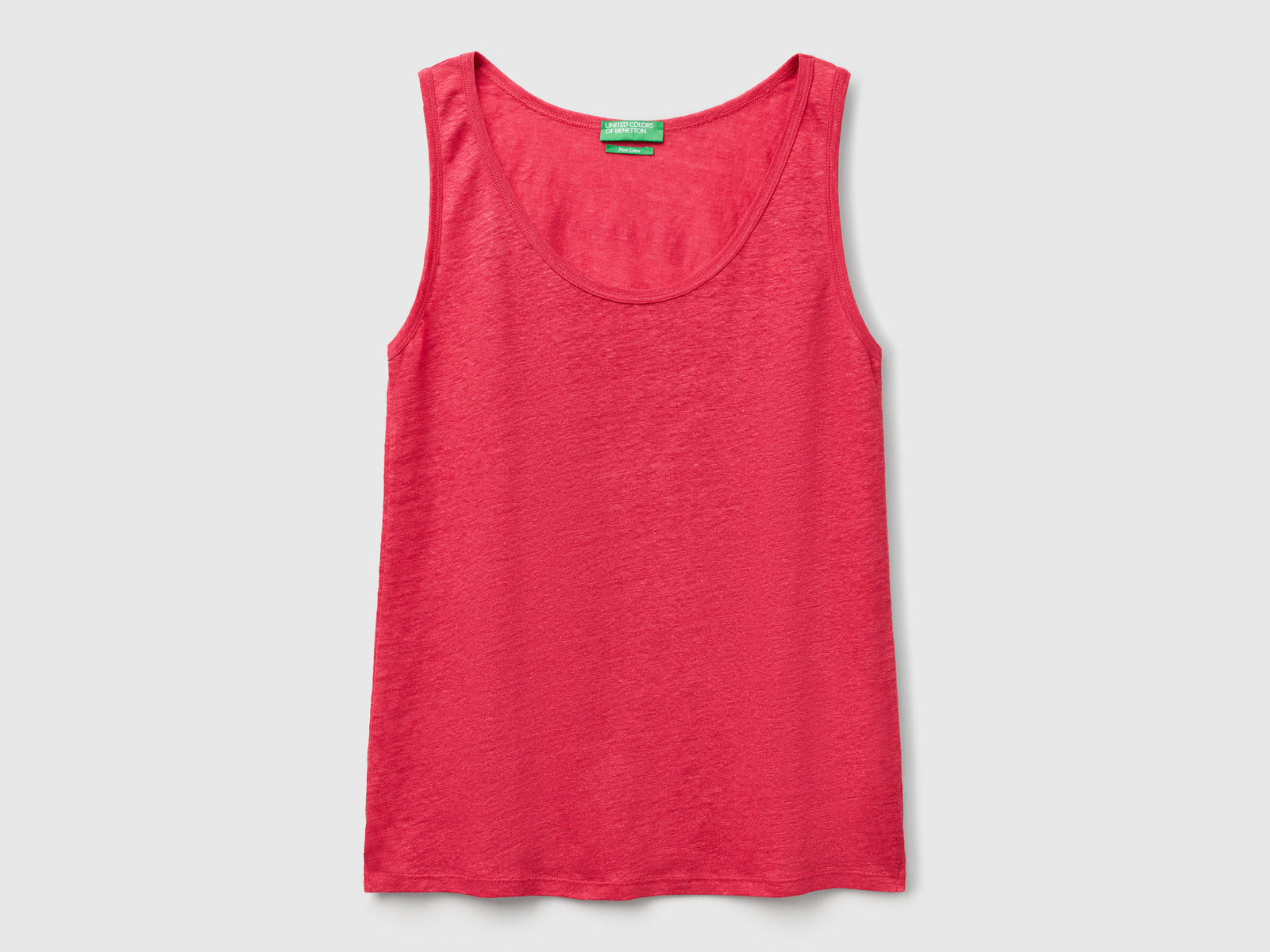 Canotta in puro lino da donna fragola | Benetton Outlet