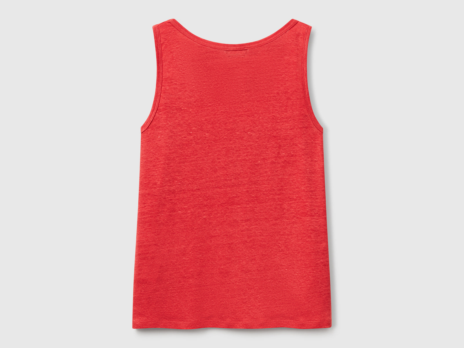 Canotta in puro lino da donna rosso mattone 2 | Benetton Outlet