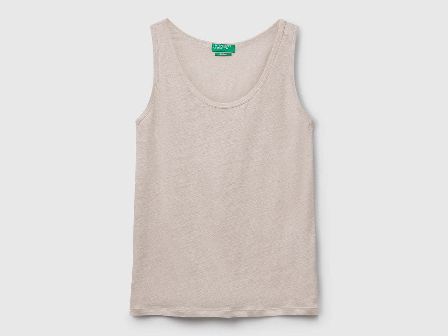Canotta in puro lino da donna beige | Benetton Outlet