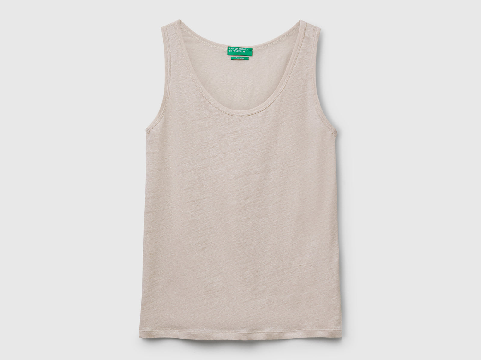 Canotta in puro lino da donna beige | Benetton Outlet