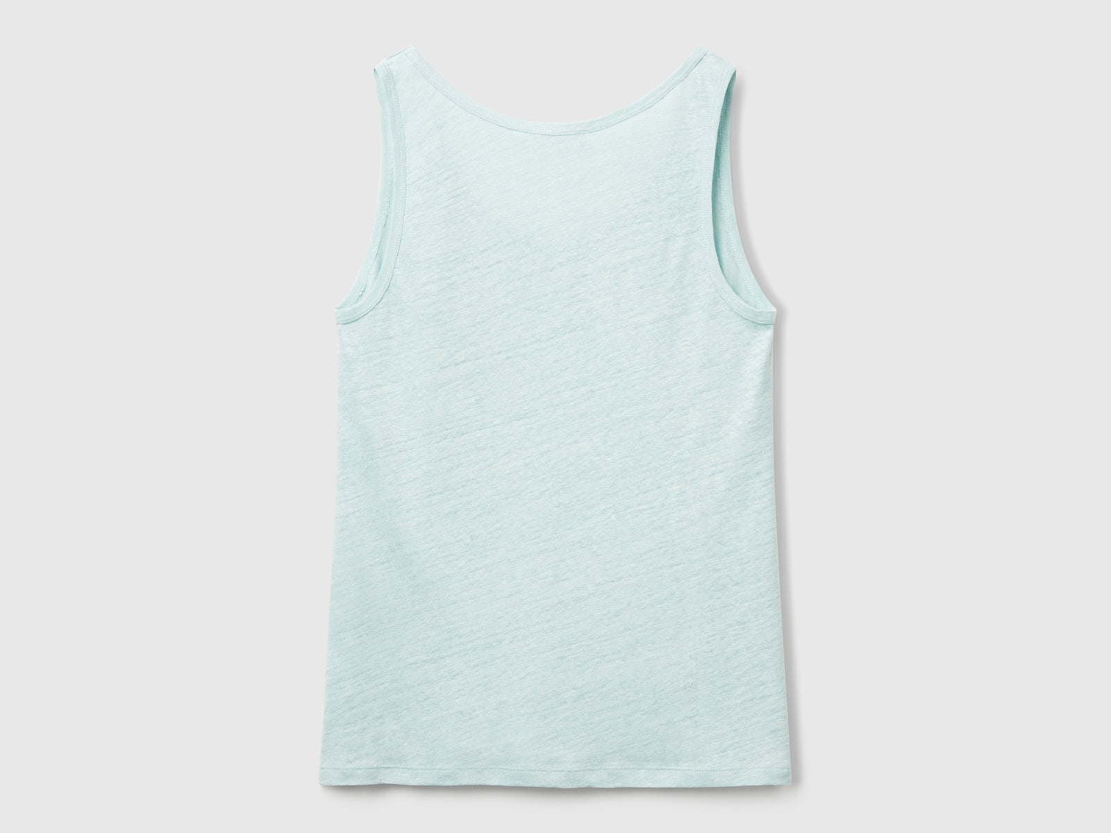 Canotta in puro lino da donna verde acqua 2 | Benetton Outlet