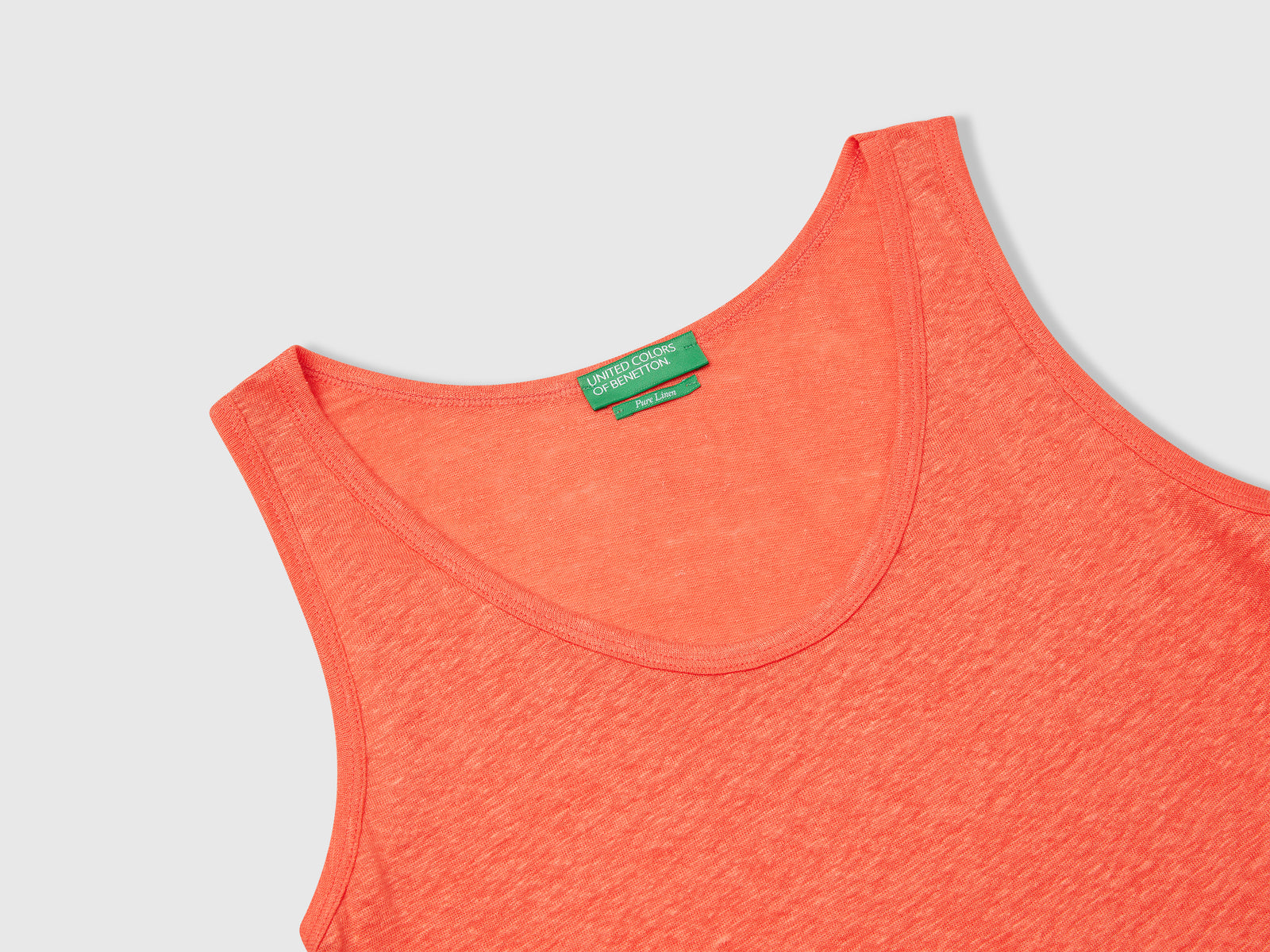 Pure linen tank top da donna arancione 3 | Benetton Outlet