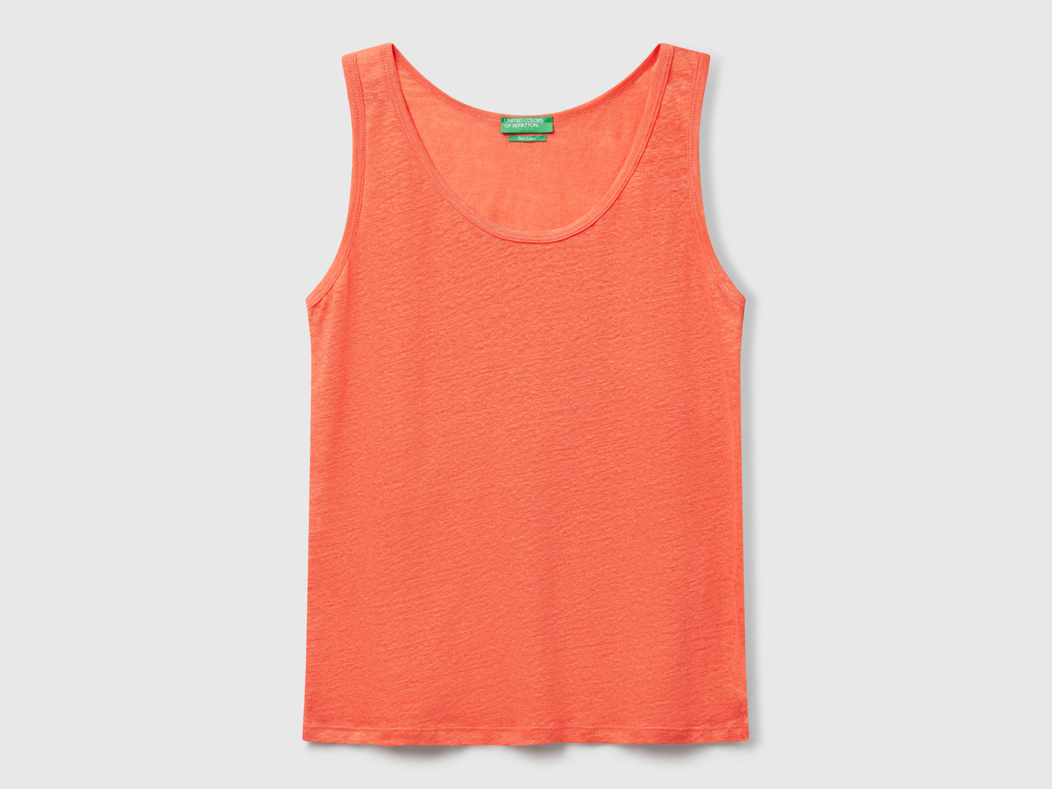 Pure linen tank top da donna arancione | Benetton Outlet