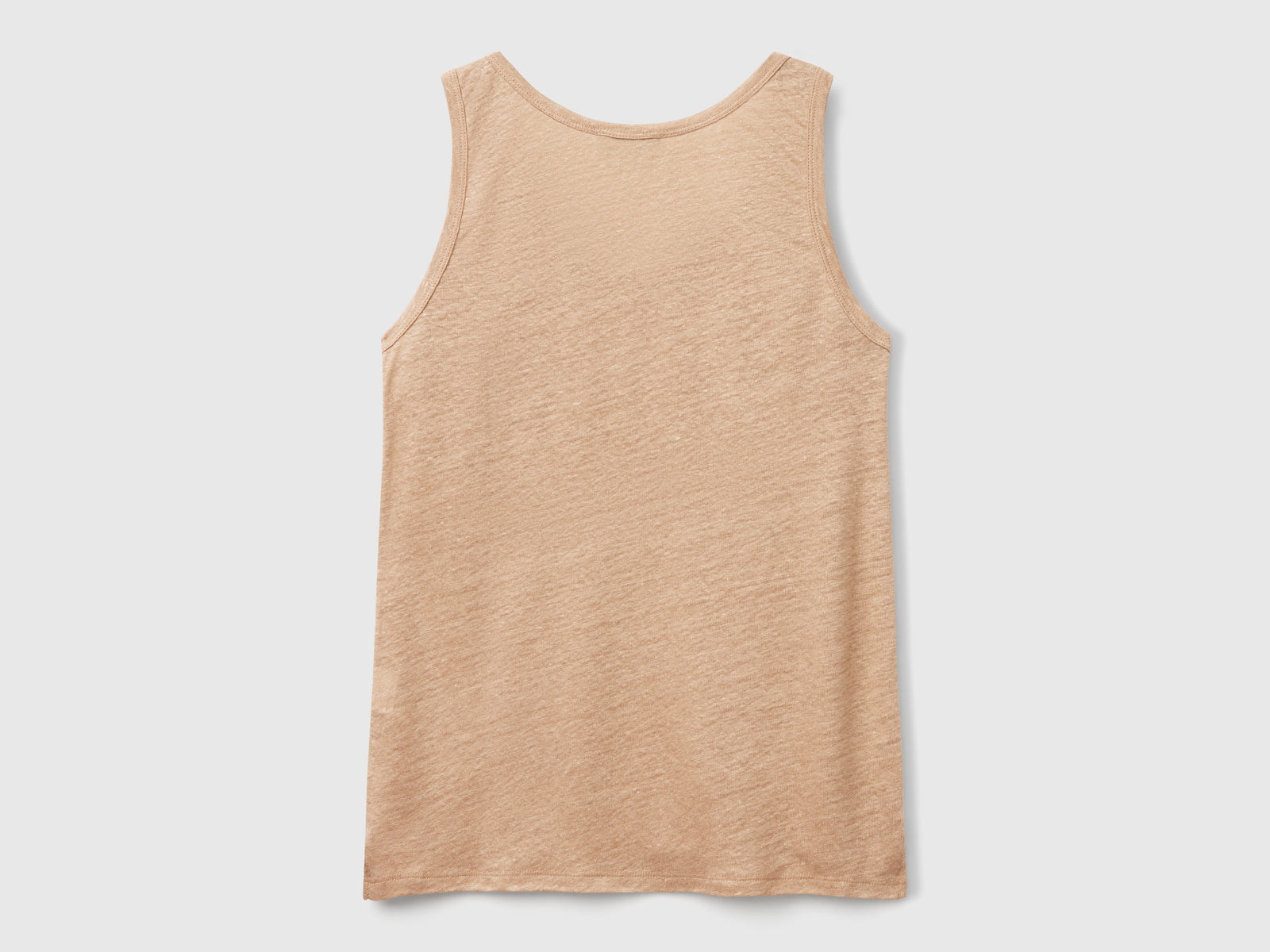 Canotta in puro lino da donna cammello 2 | Benetton Outlet