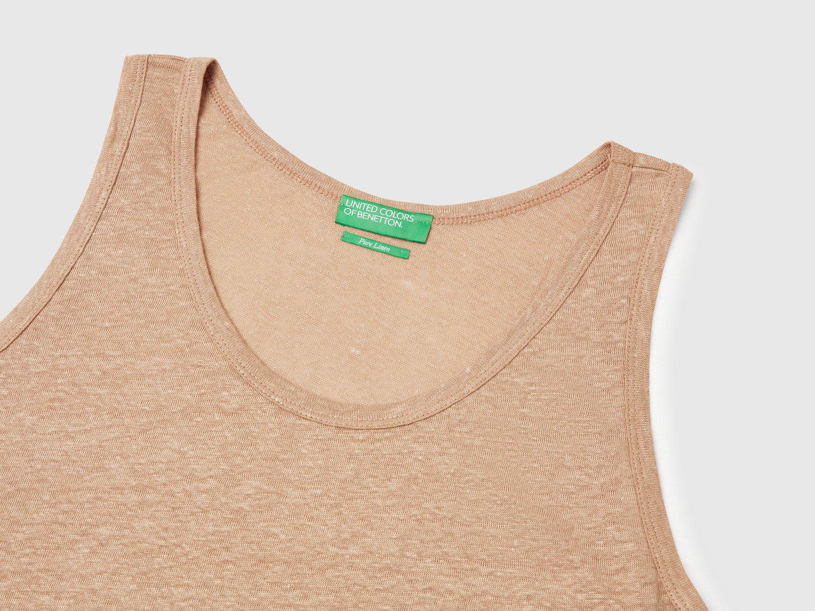 Canotta in puro lino da donna cammello 3 | Benetton Outlet