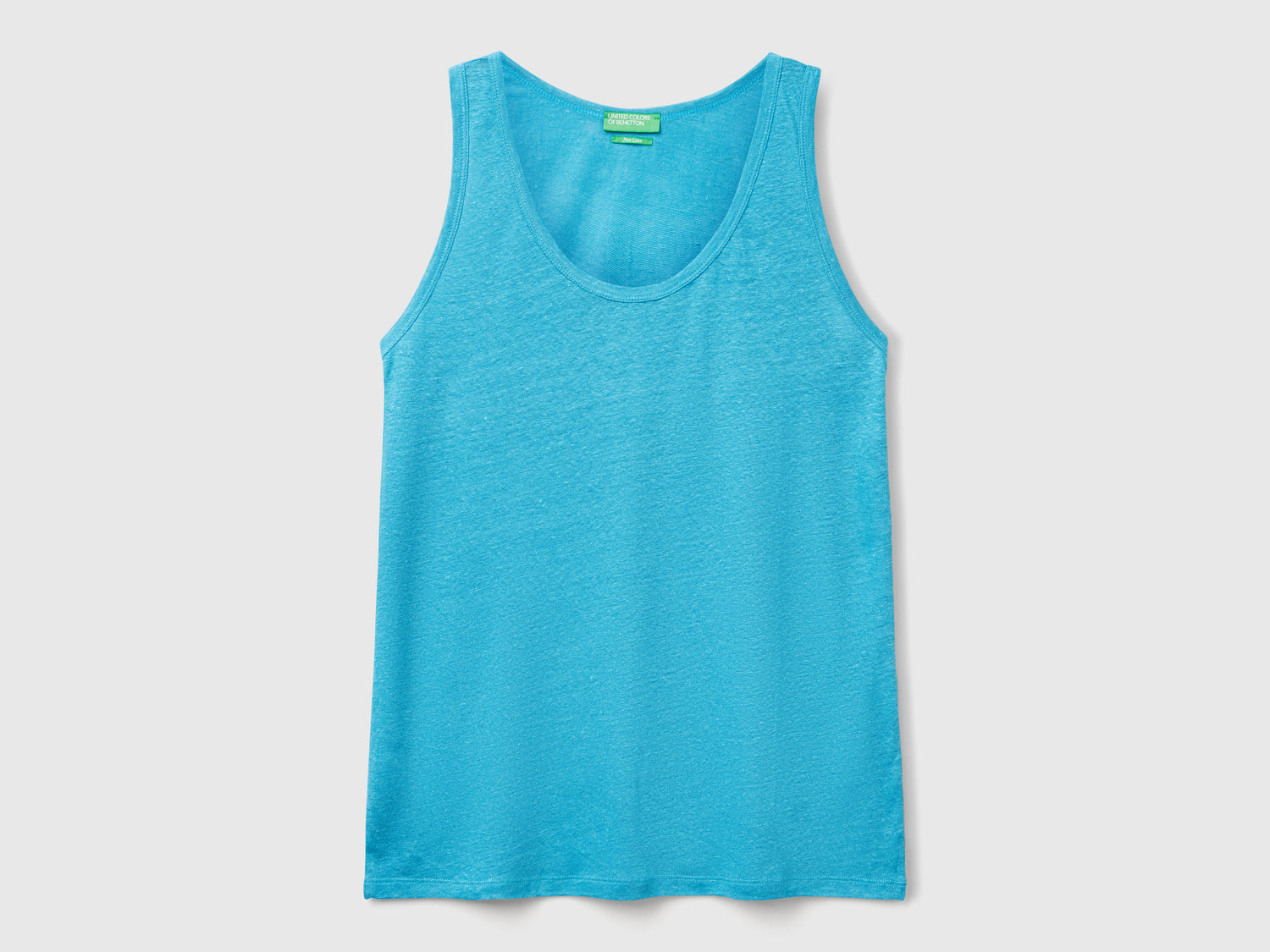 Pure linen tank top da donna turchese | Benetton Outlet