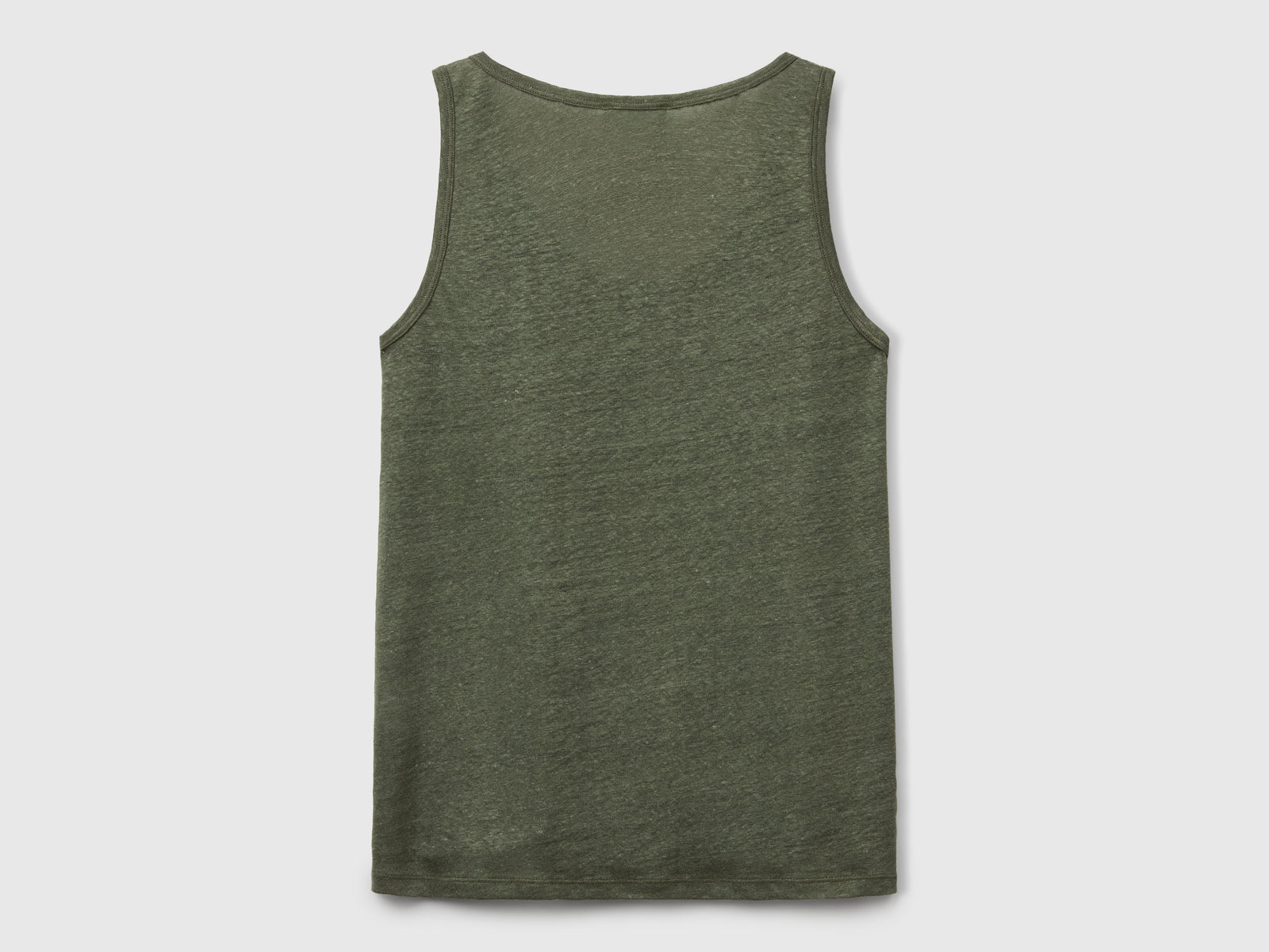 Canotta in puro lino da donna verde militare 2 | Benetton Outlet