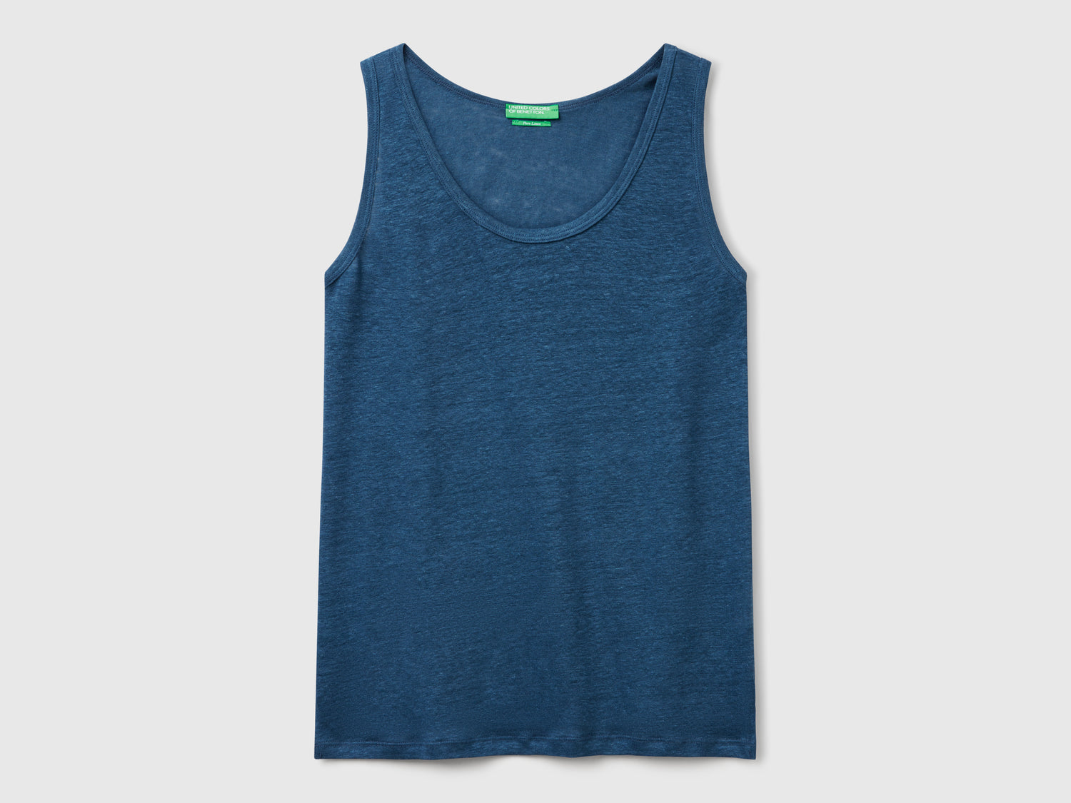 Canotta in puro lino da donna avio | Benetton Outlet