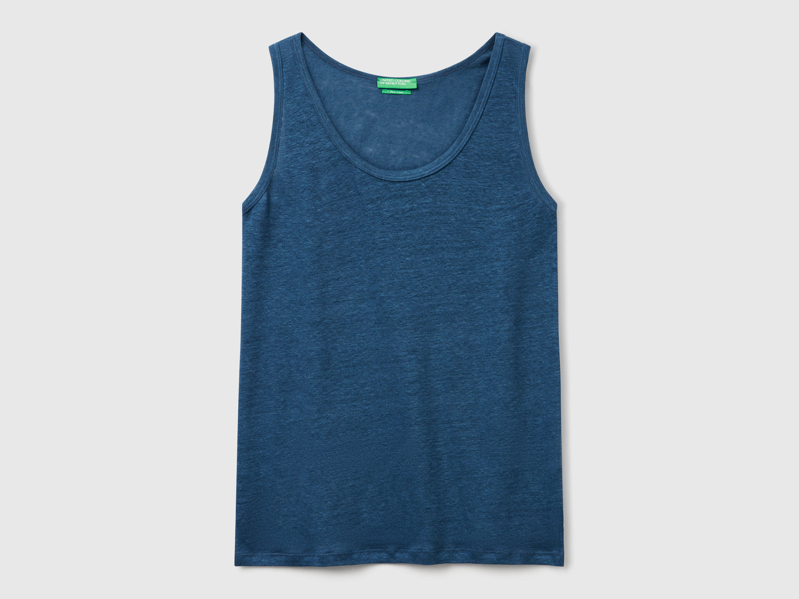 Canotta in puro lino da donna avio | Benetton Outlet