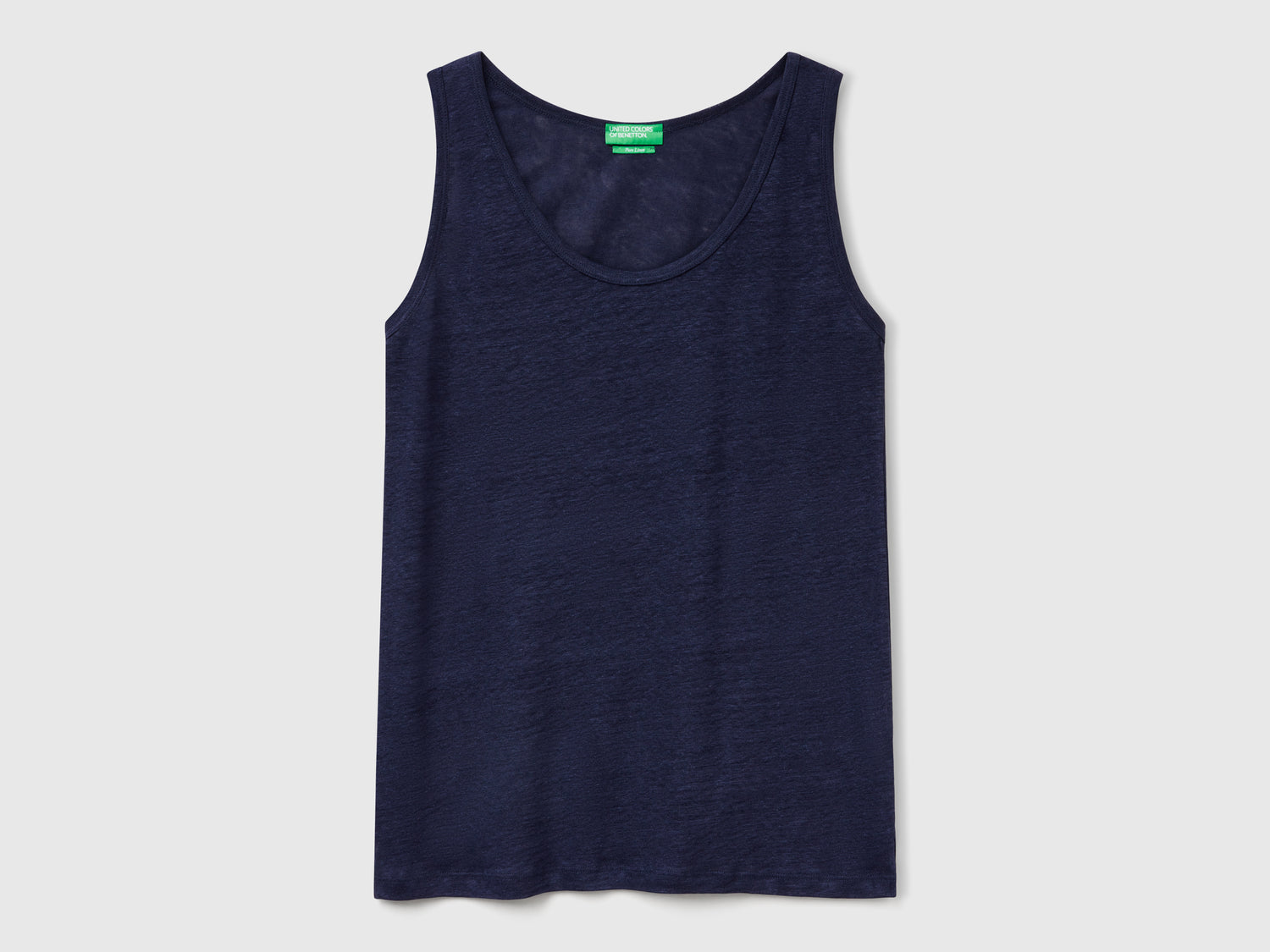 Canotta in puro lino da donna blu scuro | Benetton Outlet