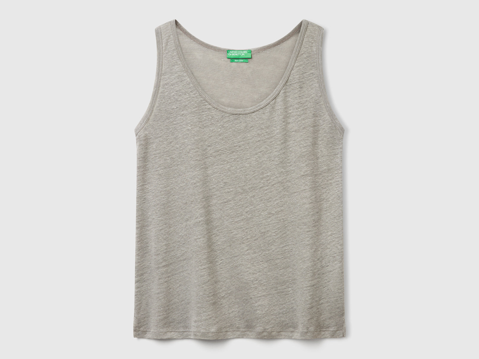 Canotta in puro lino da donna grigio | Benetton Outlet