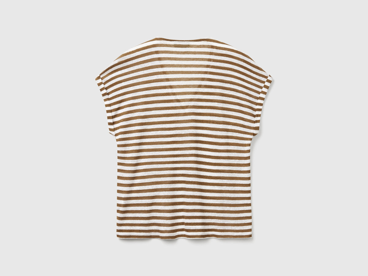 Striped linen blend T-shirt