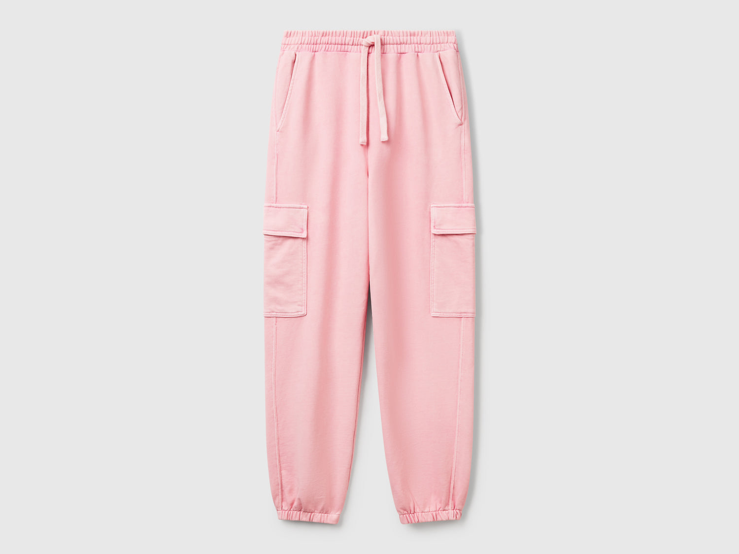 Pantaloni cargo in felpa da donna rosa | Benetton Outlet