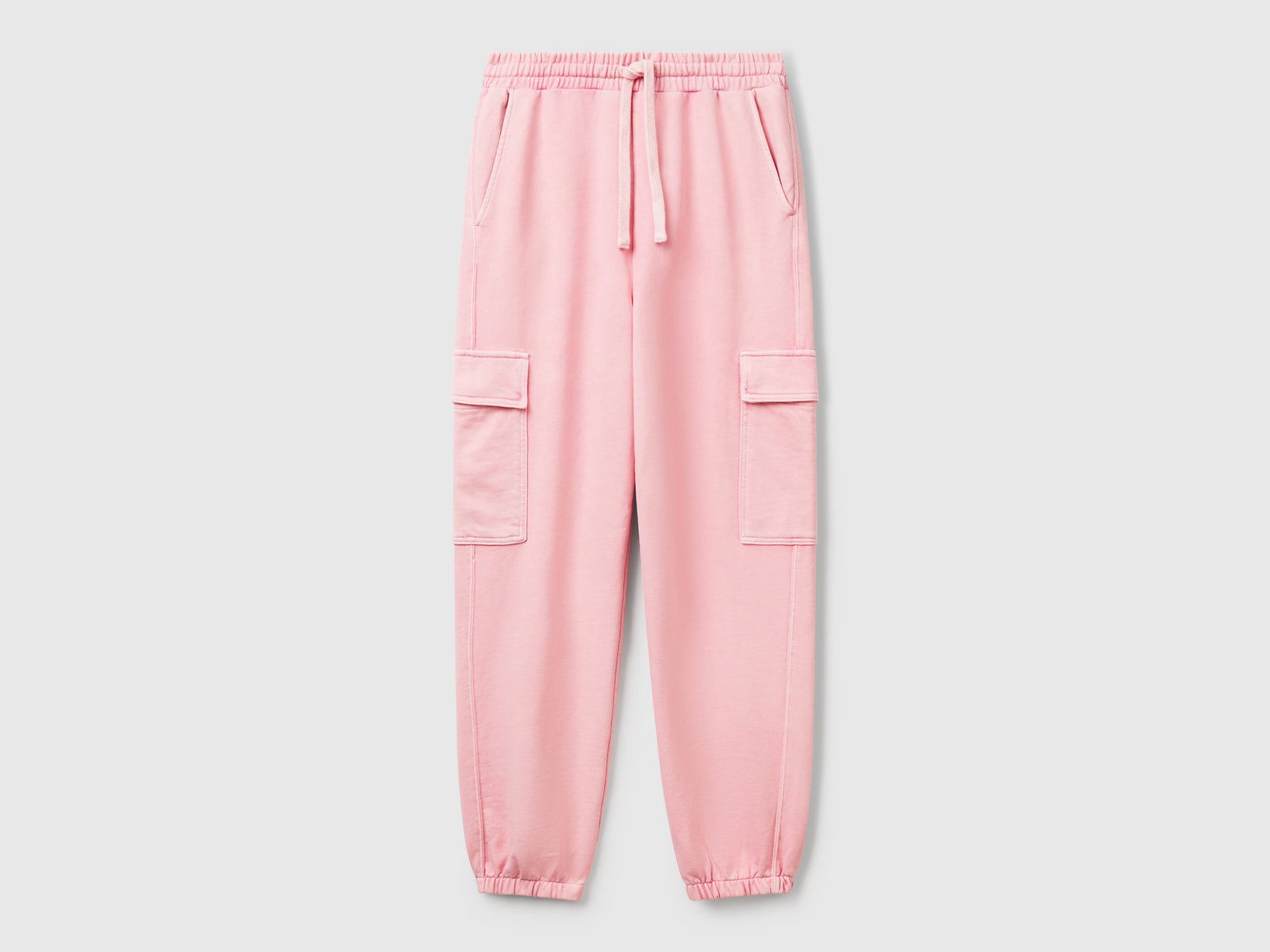 Pantaloni cargo in felpa da donna rosa | Benetton Outlet
