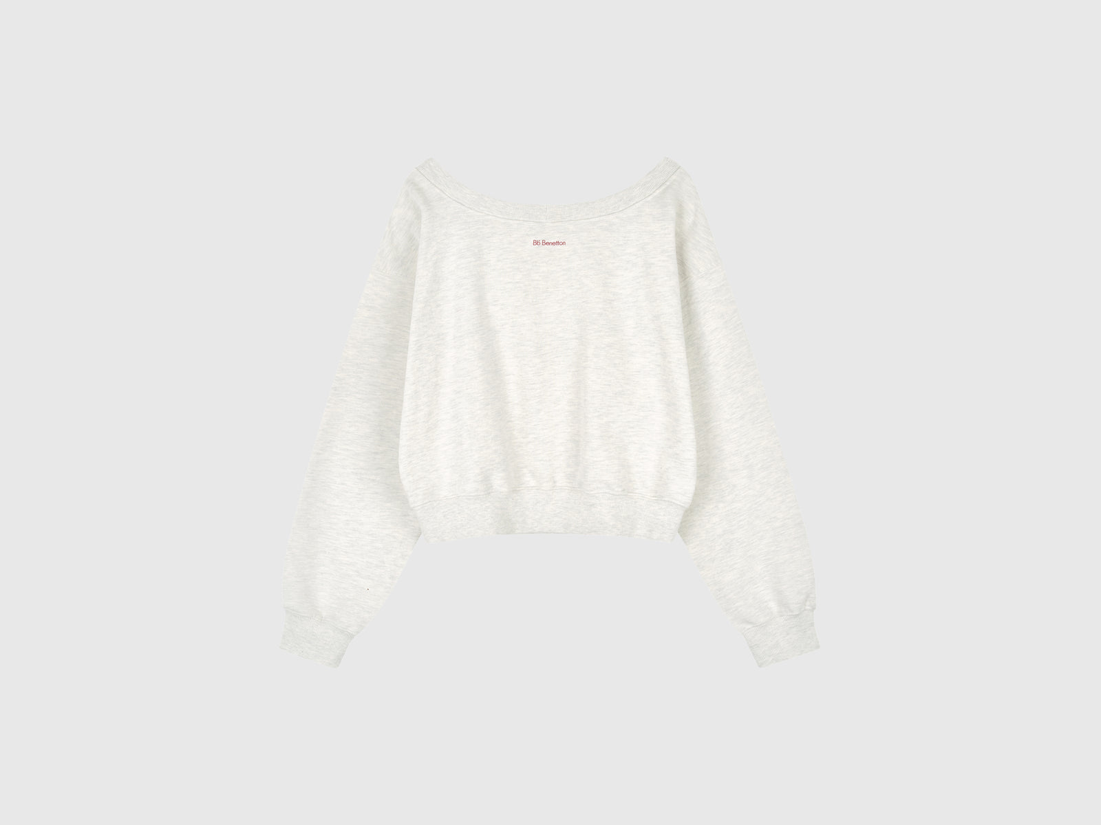 Felpa con scollo a barchetta da donna grigio chiaro 2 | Benetton Outlet