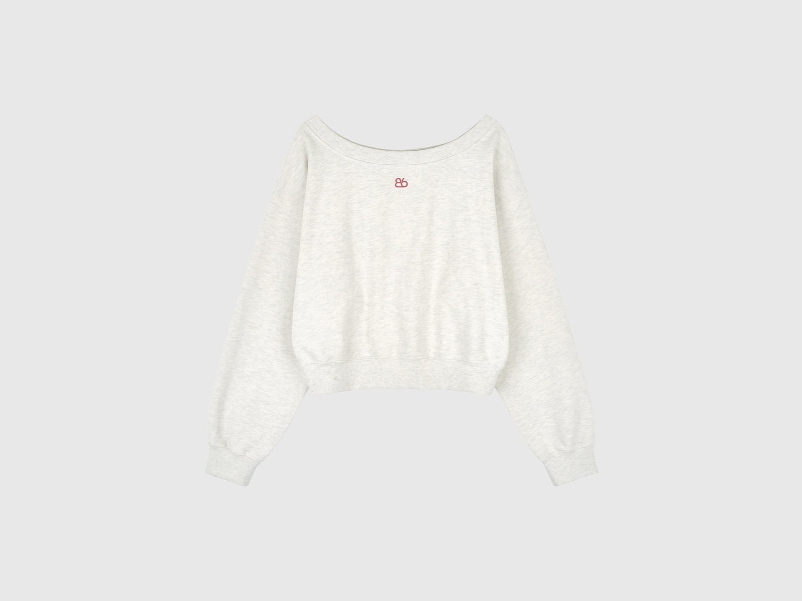Felpa con scollo a barchetta da donna grigio chiaro | Benetton Outlet