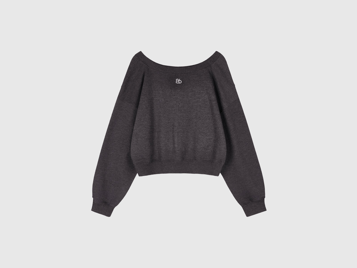 Boat-neck sweatshirt
