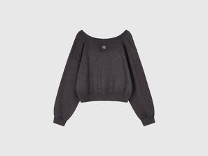 Boat-neck sweatshirt