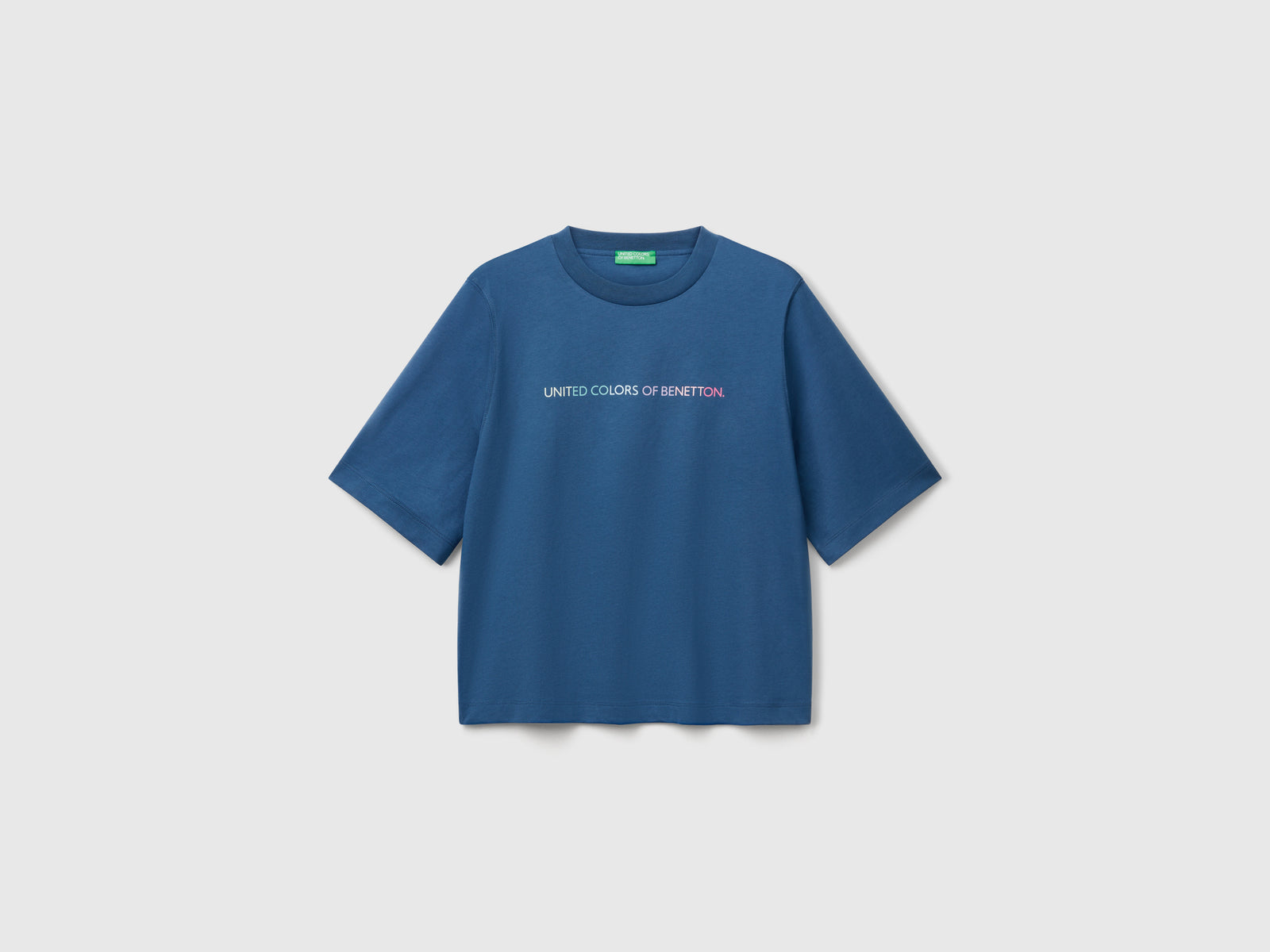 T-shirt con stampa logo da donna avio | Benetton Outlet
