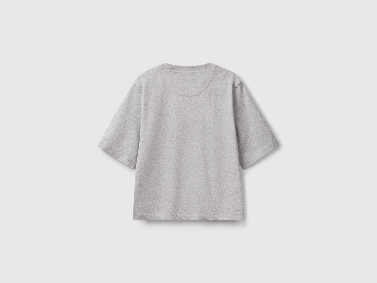 T-shirt con stampa logo da donna grigio chiaro 2 | Benetton Outlet