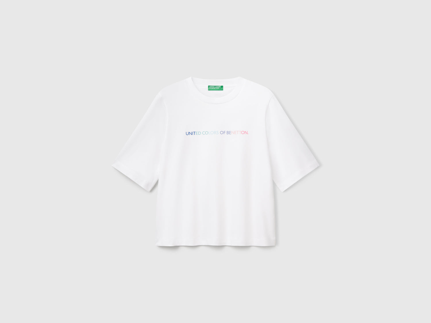 T-shirt con stampa logo da donna bianco | Benetton Outlet