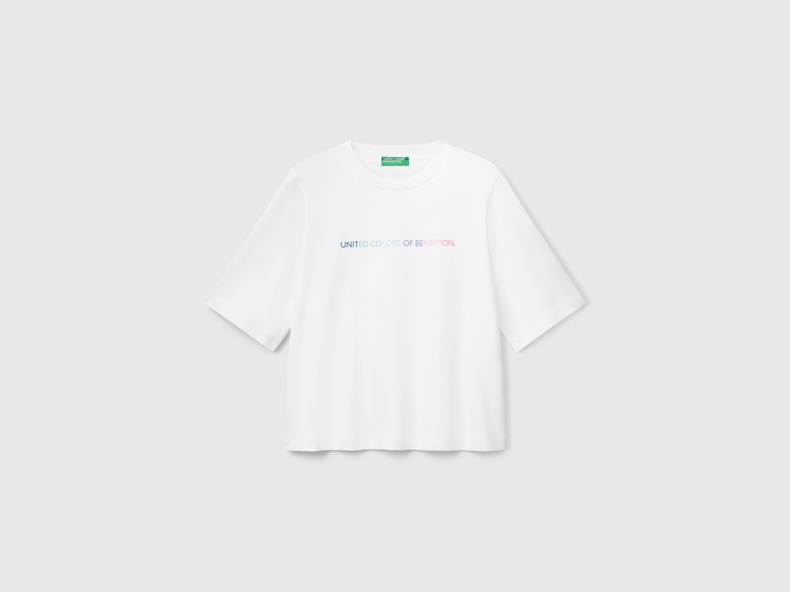 T-shirt con stampa logo da donna bianco | Benetton Outlet